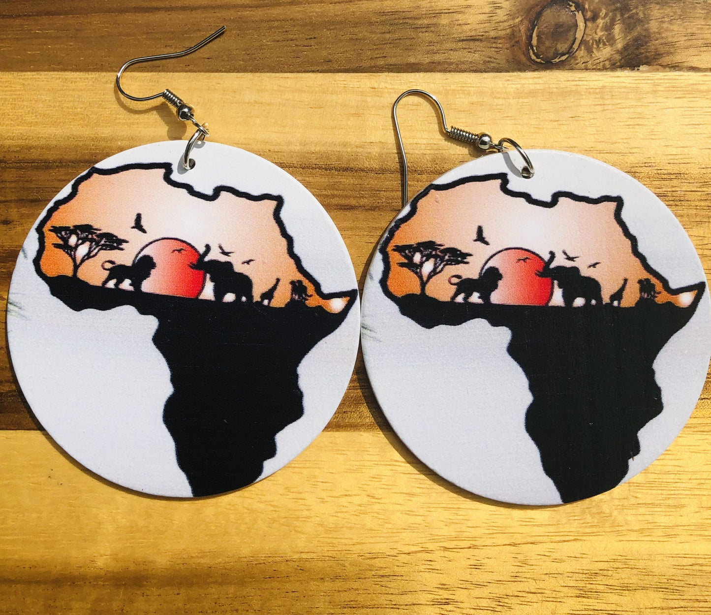 African Wooden Earrings