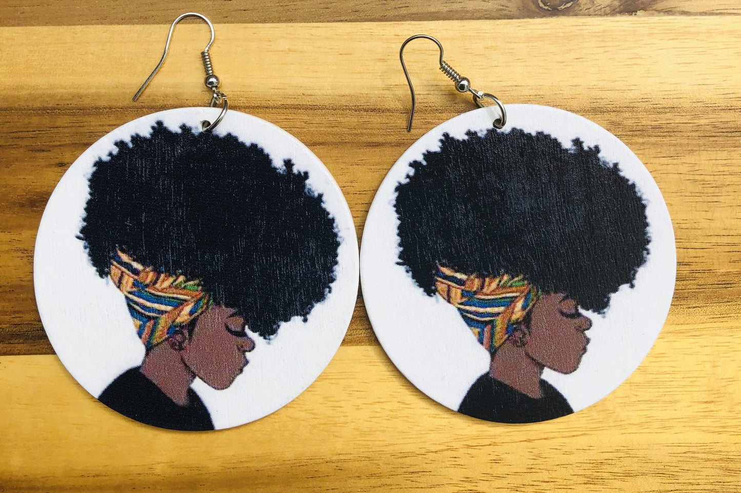 African Wooden Earrings