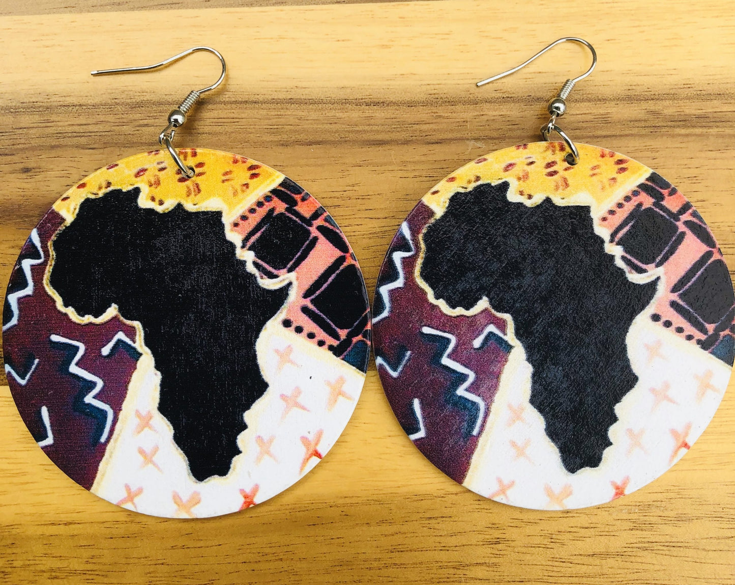 African Wooden Earrings