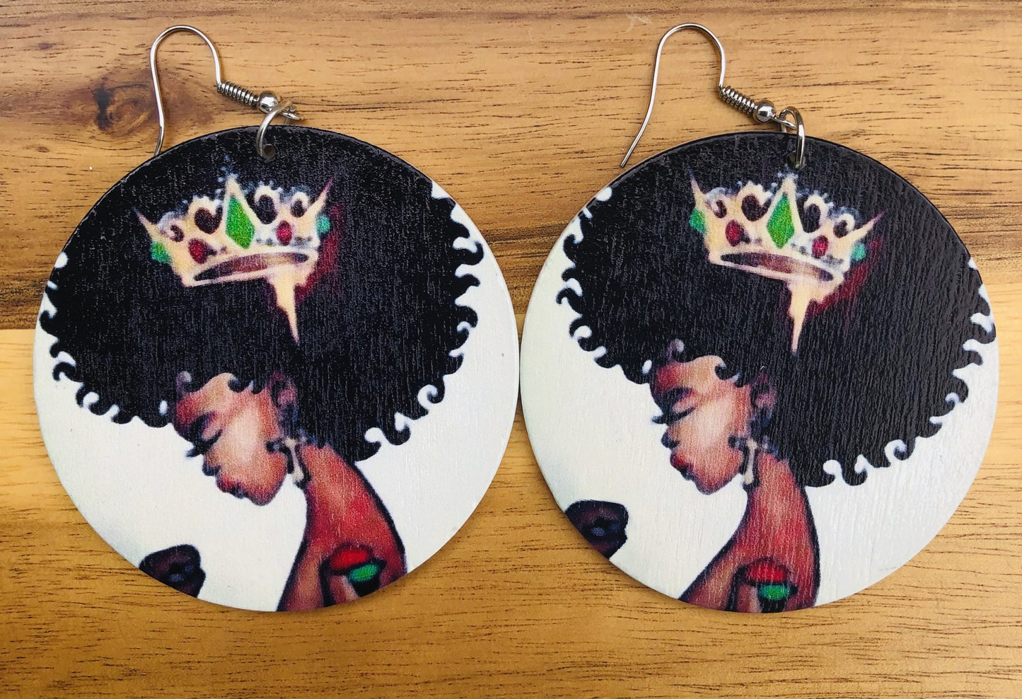 African Wooden Earrings