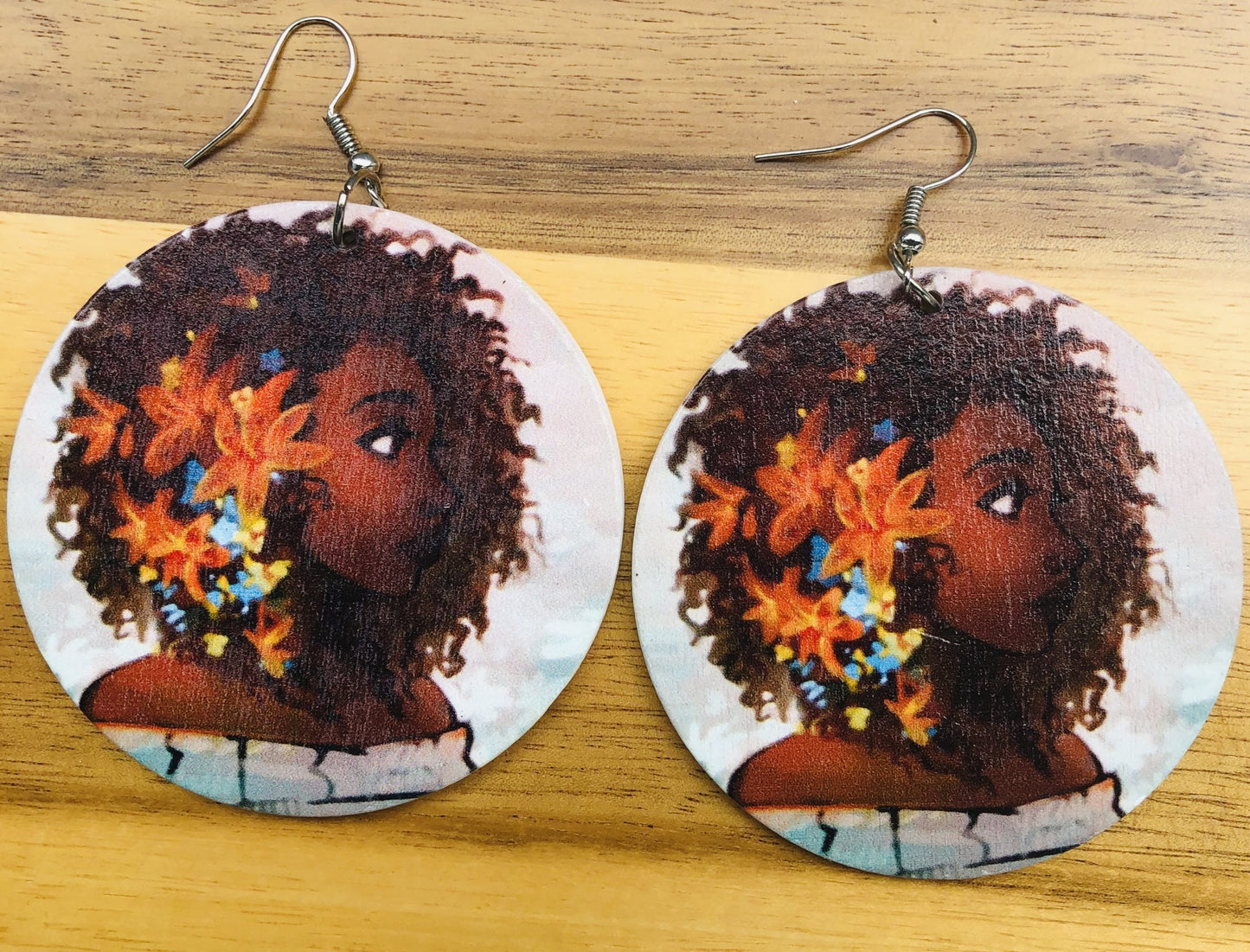 African Wooden Earrings