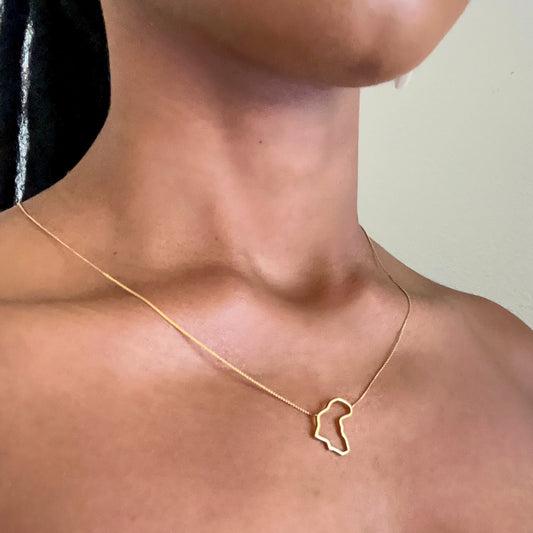 African Map Necklace