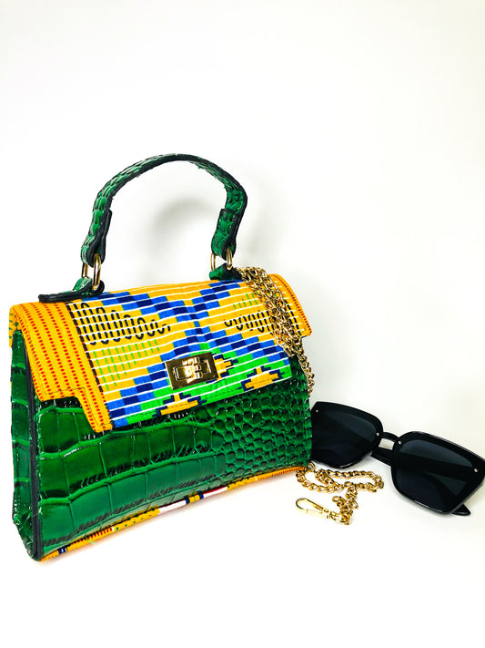 Emerald Croc Handbag