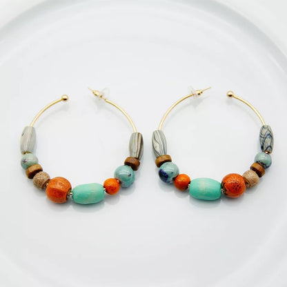 Petite Beaded Hoop Earrings