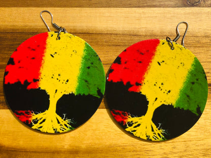 African Wooden Earrings